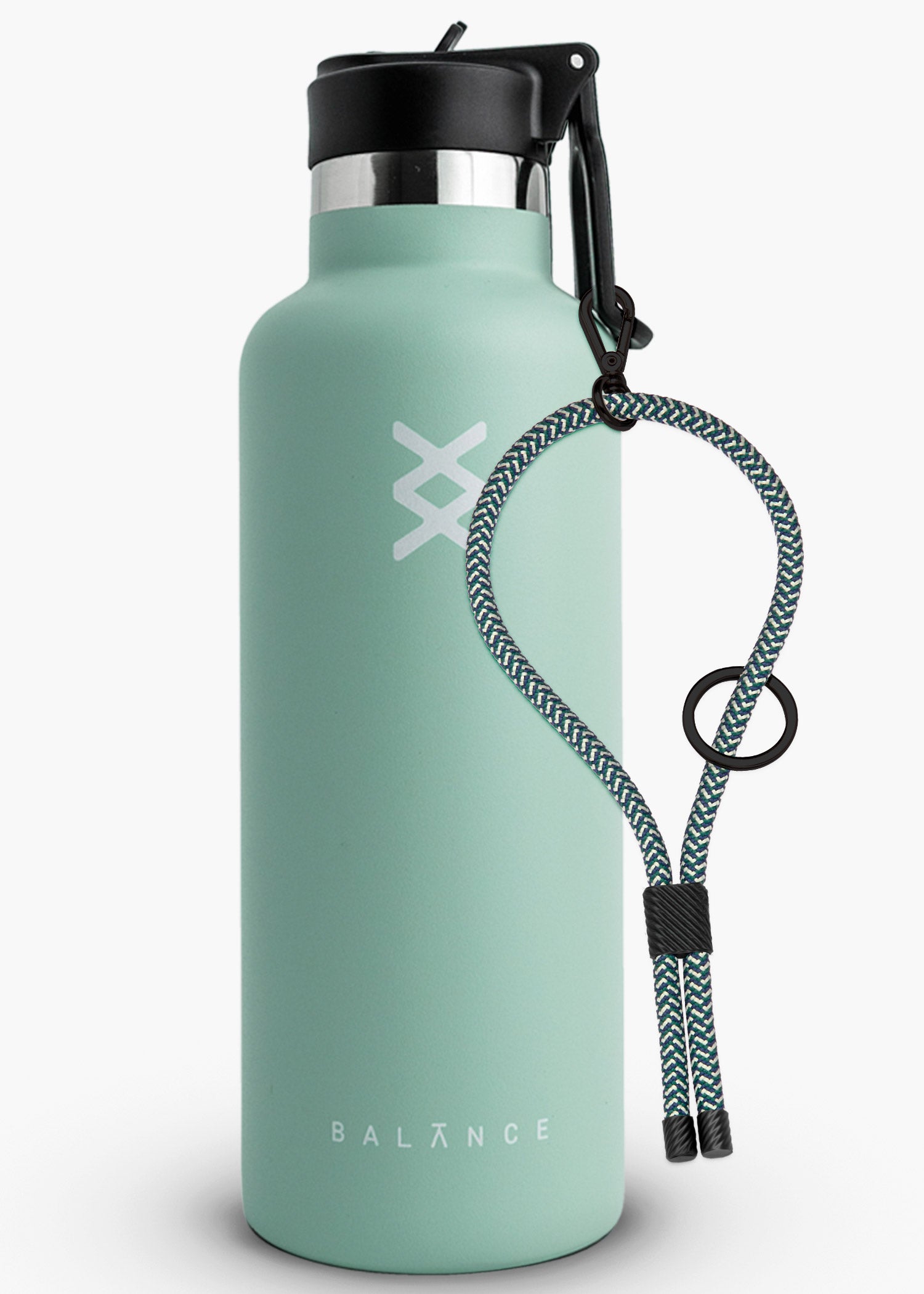 Garrafa Térmica Balance Verde Pastel 620ml + Alça de Mão